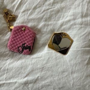 SEND ME AN OFFER!!! rare vintage juicy couture bag charm pink terry with mirror
